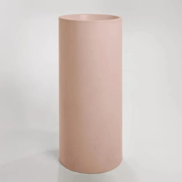 Concrete Polished Full Height Round Pedestal Basin Sticks and Stone Co