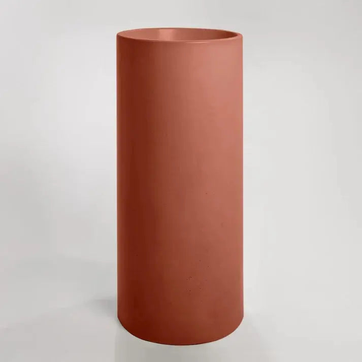 Concrete Polished Full Height Round Pedestal Basin Sticks and Stone Co