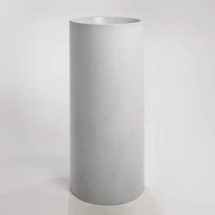 Concrete Polished Full Height Round Pedestal Basin Sticks and Stone Co