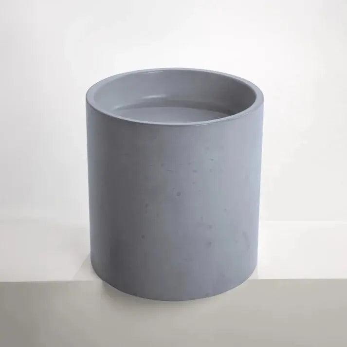Concrete Polished Half Height Round Pedestal Basin Sticks and Stone Co