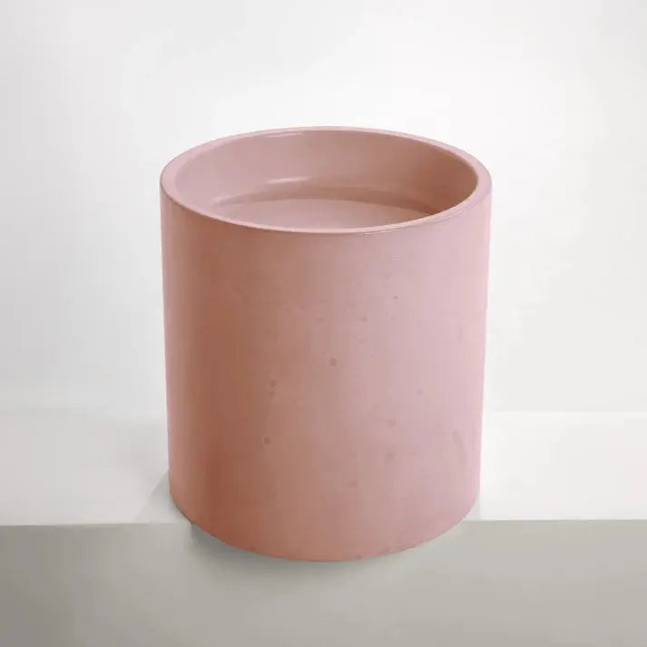 Concrete Polished Half Height Round Pedestal Basin Sticks and Stone Co