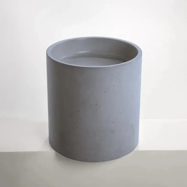 Concrete Polished Half Height Round Pedestal Basin Sticks and Stone Co