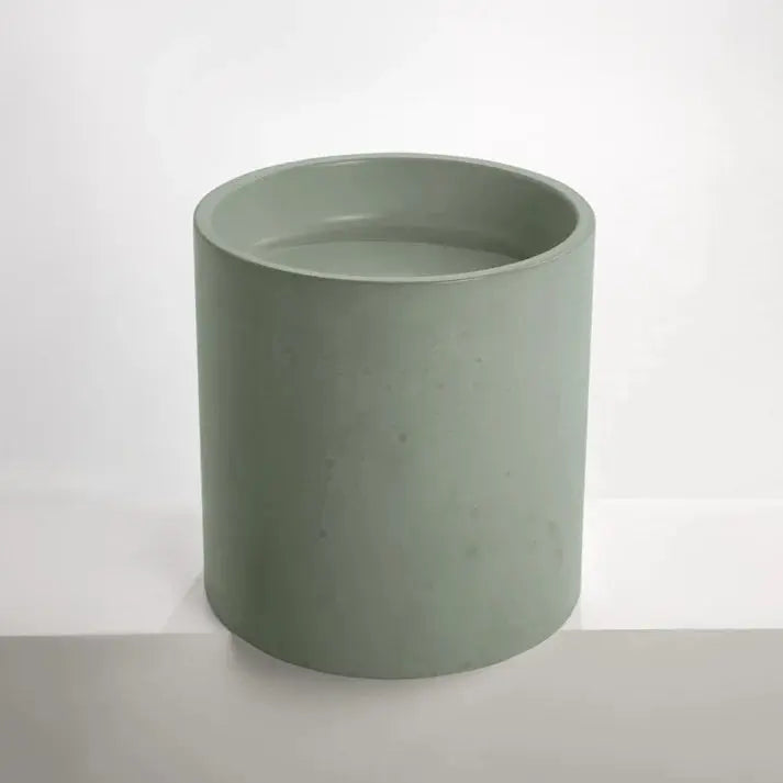 Concrete Polished Half Height Round Pedestal Basin Sticks and Stone Co