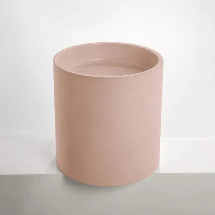 Concrete Polished Half Height Round Pedestal Basin Sticks and Stone Co