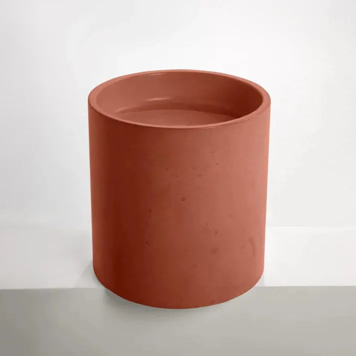 Concrete Polished Half Height Round Pedestal Basin Sticks and Stone Co