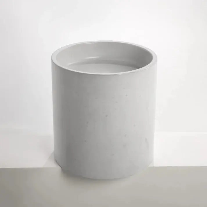 Concrete Polished Half Height Round Pedestal Basin Sticks and Stone Co