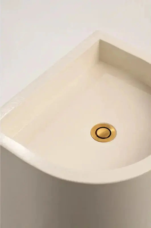 Concrete Polished Full Height Half Moon Pedestal Basin Sticks and Stone Co