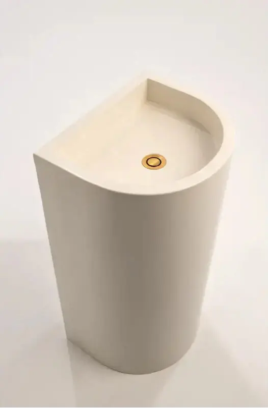 Concrete Polished Full Height Half Moon Pedestal Basin Sticks and Stone Co