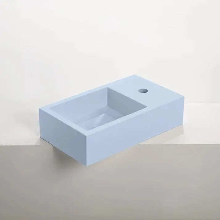 Concrete Polished Rectangular Powder Room Basin Sticks and Stone Co