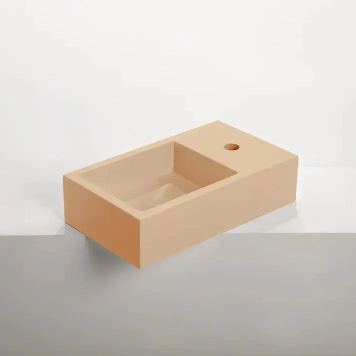 Concrete Polished Rectangular Powder Room Basin Sticks and Stone Co