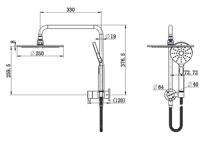 Star Compact Half Shower Column Set Modern National