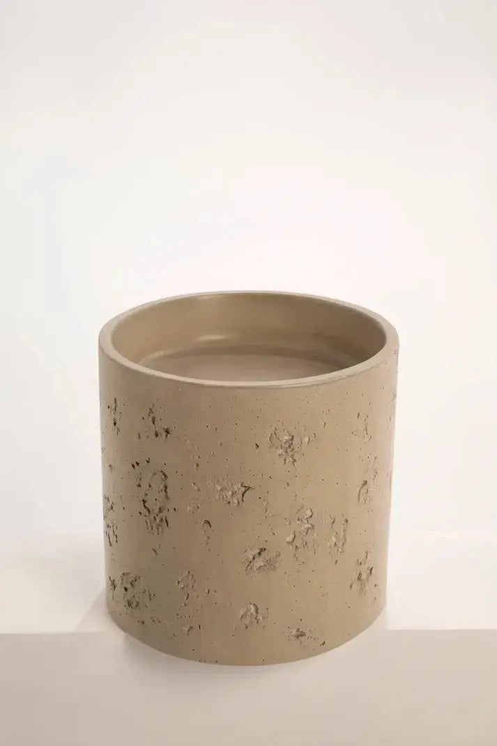 Concrete Textured Half Height Round Pedestal Basin Sticks and Stone Co