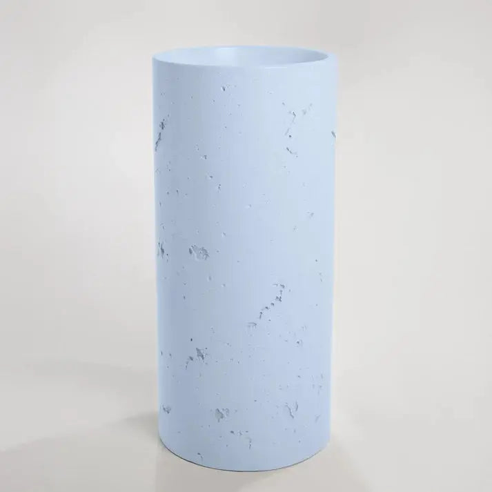 Concrete Textured Full Height Round Pedestal Basin Sticks and Stone Co