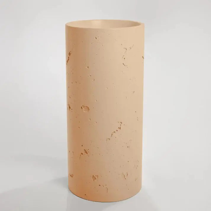 Concrete Textured Full Height Round Pedestal Basin Sticks and Stone Co