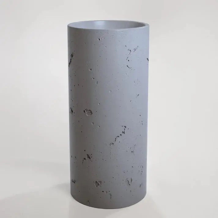 Concrete Textured Full Height Round Pedestal Basin Sticks and Stone Co