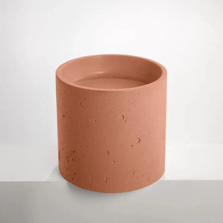 Concrete Textured Half Height Round Pedestal Basin Sticks and Stone Co