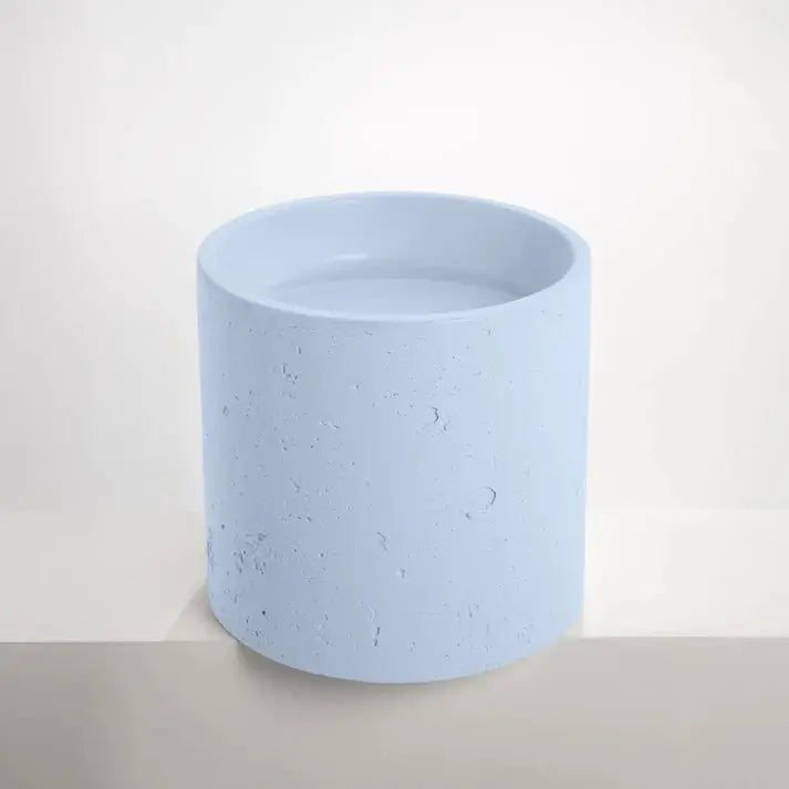 Concrete Textured Half Height Round Pedestal Basin Sticks and Stone Co