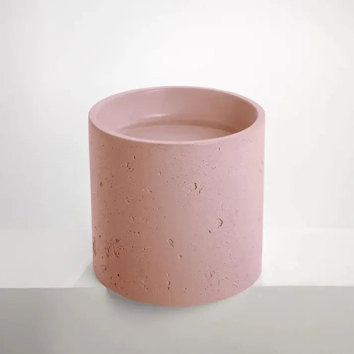 Concrete Textured Half Height Round Pedestal Basin Sticks and Stone Co