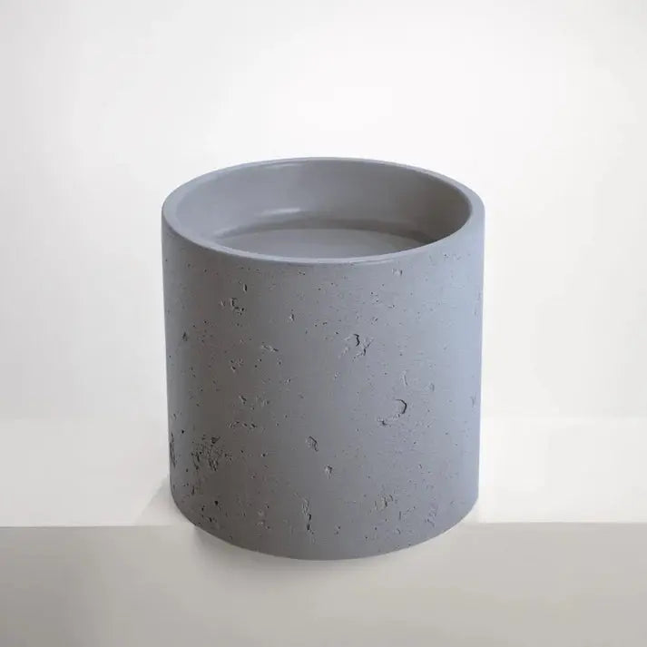 Concrete Textured Half Height Round Pedestal Basin Sticks and Stone Co