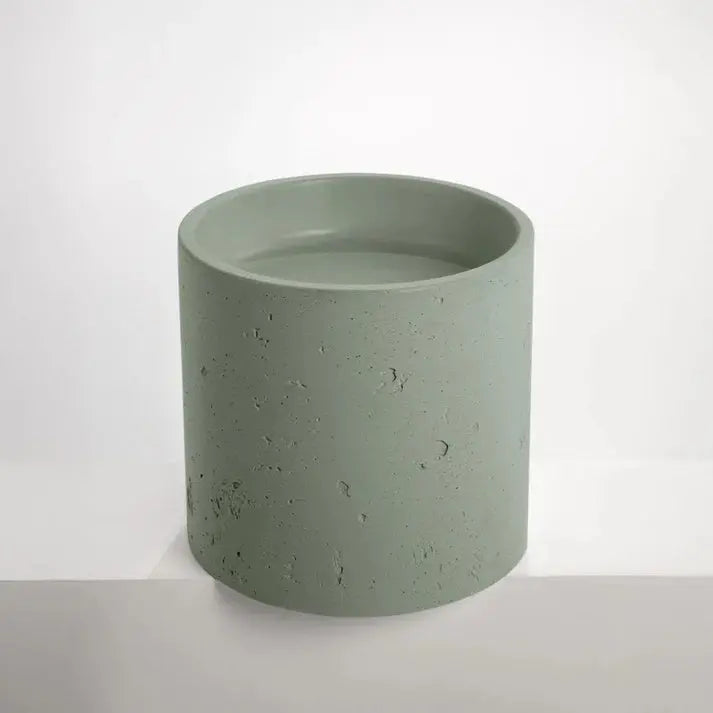 Concrete Textured Half Height Round Pedestal Basin Sticks and Stone Co