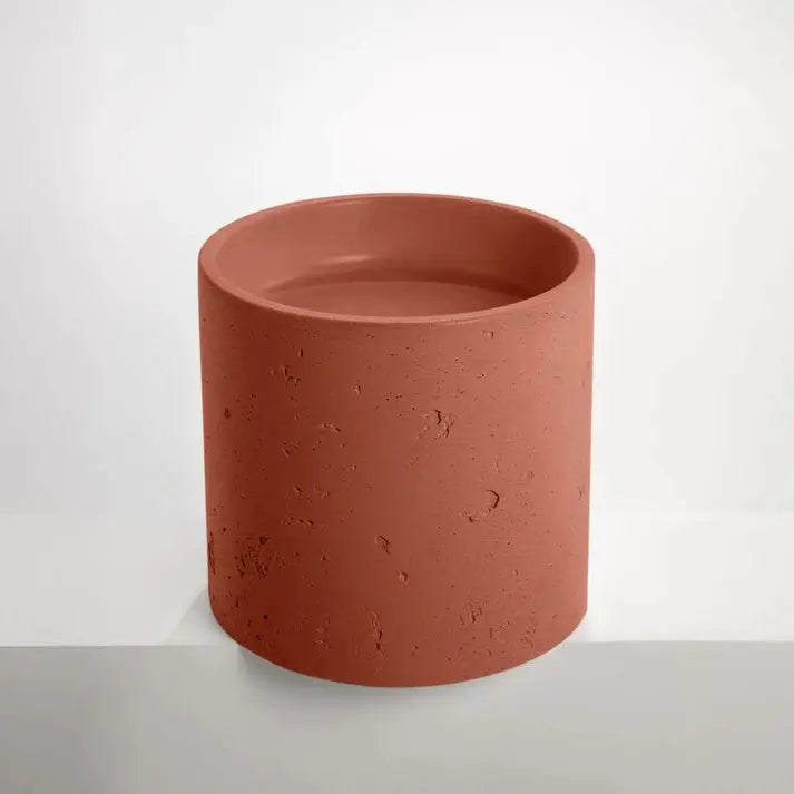Concrete Textured Half Height Round Pedestal Basin Sticks and Stone Co