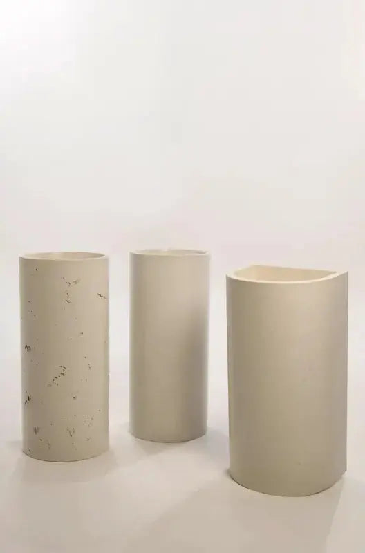 Concrete Polished Full Height Half Moon Pedestal Basin Sticks and Stone Co