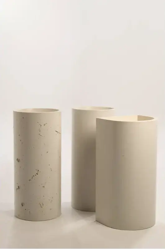 Concrete Textured Full Height Round Pedestal Basin Sticks and Stone Co