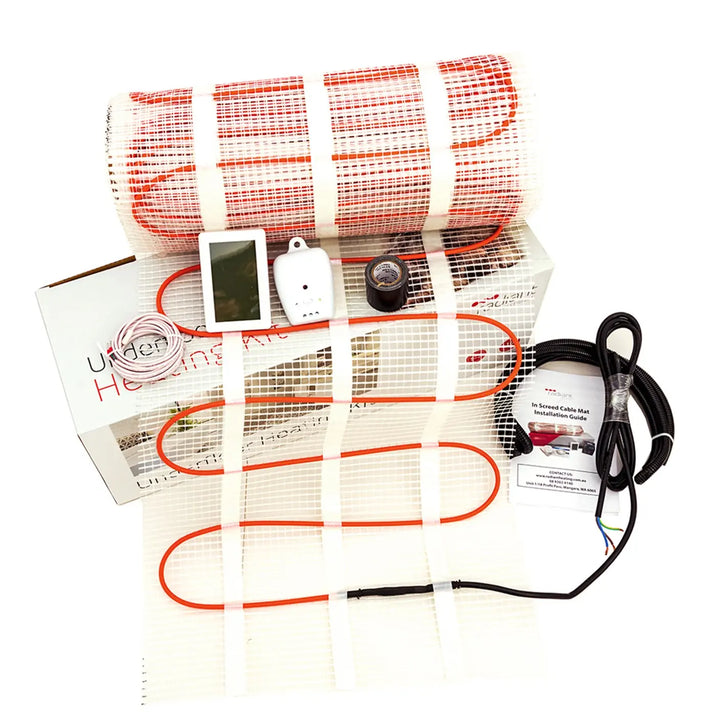 In-Screed Cable Mat Kit - 8sqm (Coverage: 9.0 to 10.5sqm) Radiant Heating