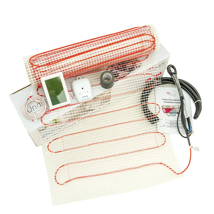 Under Tile Cable Mat Kit - 8sqm (Coverage: 9.0 to 10.5sqm) Radiant Heating
