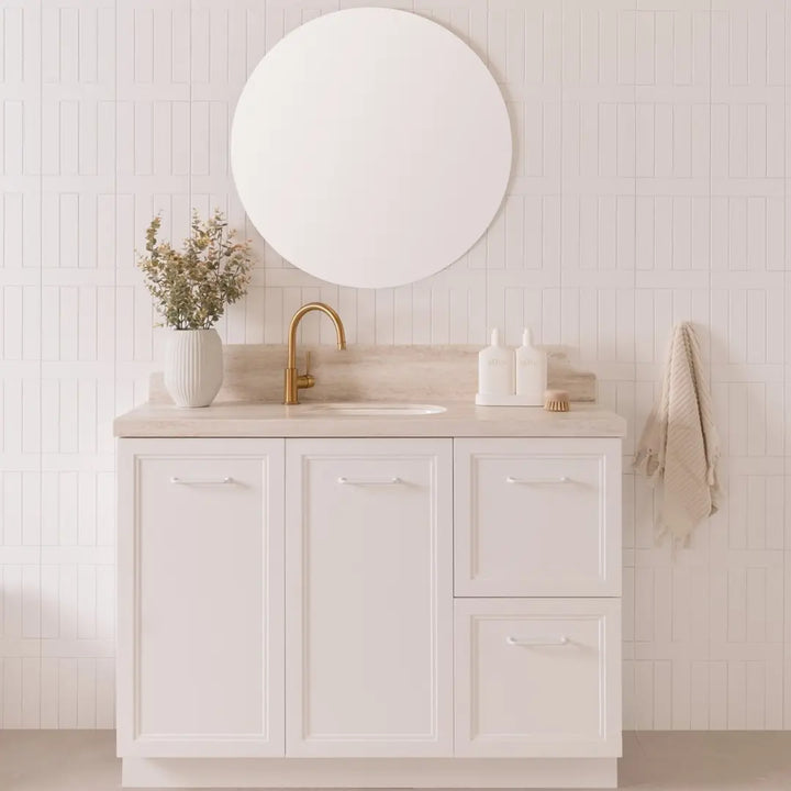 Mabel Ensuite (390mm depth) Door &amp; Drawer Vanity with stone top - wall hung or freestanding ADP