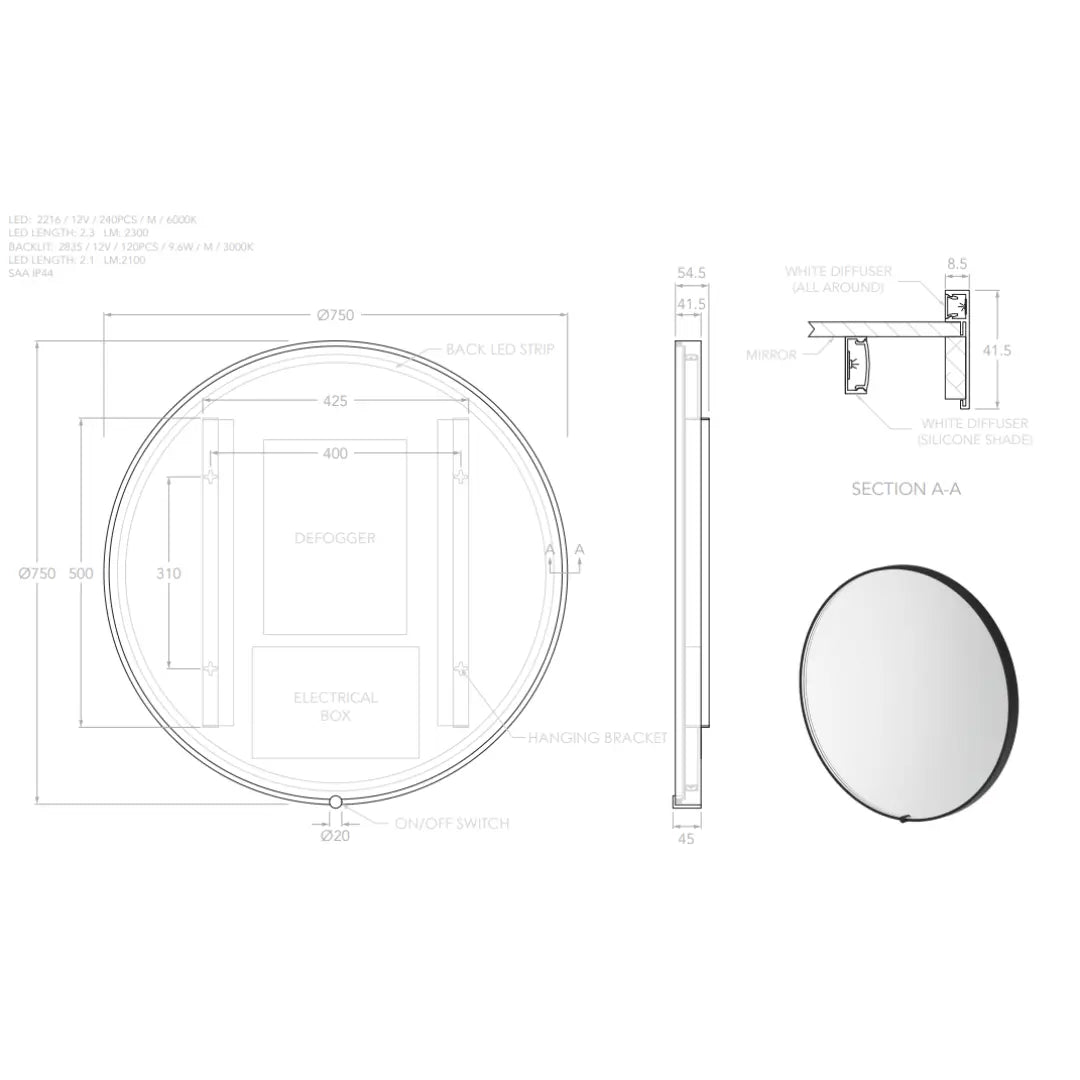 Sera Round LED Mirror ADP