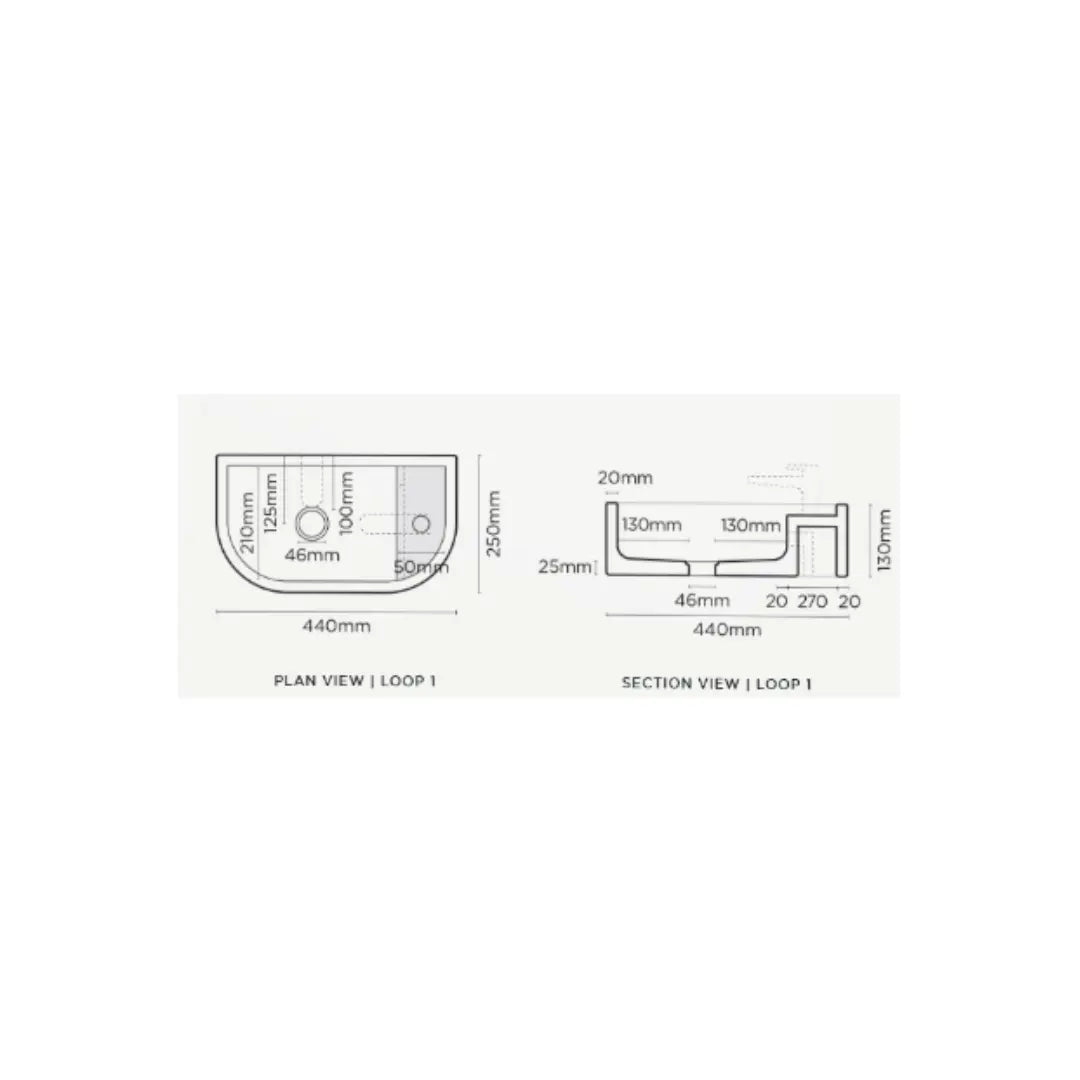 LOOP 02 BASIN wall mounted basin Nood Co.