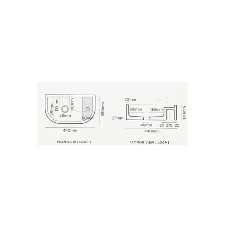 LOOP 02 BASIN wall mounted basin Nood Co.