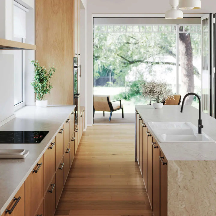 Cuisine 116 x 50 Inset / Undermount Fine Fireclay Gloss White Sink - Double Bowl and Single Drainer Turner Hastings