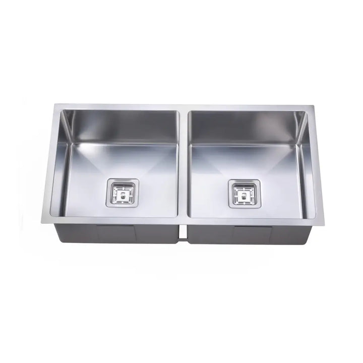 QUBIX500 Double 31/31L Square Bowl Sink with Square Waste Suprema
