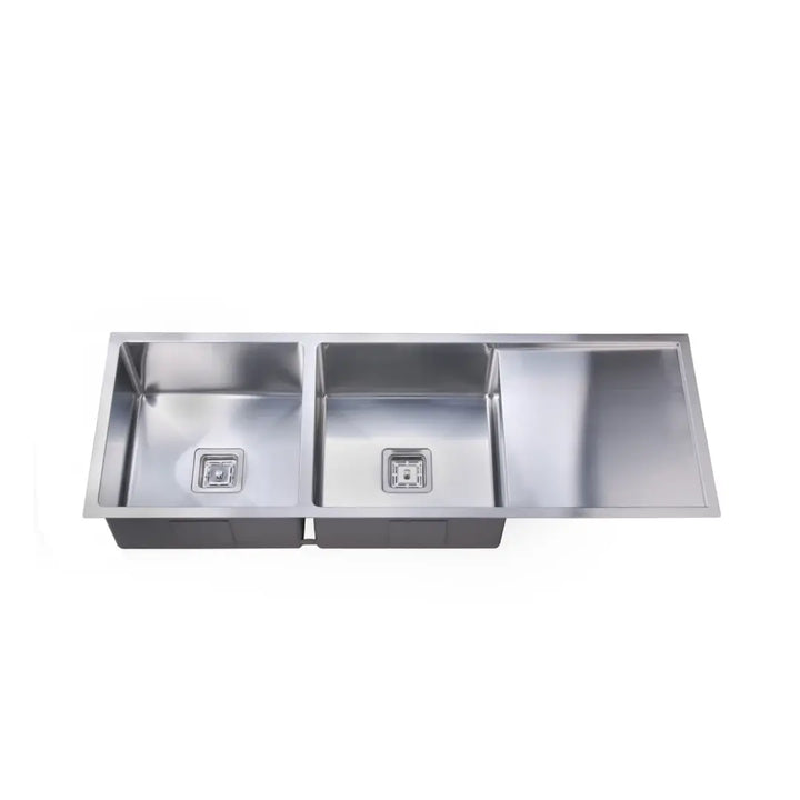 QUBIX500D Double Square Bowl Sink with Drainer Suprema