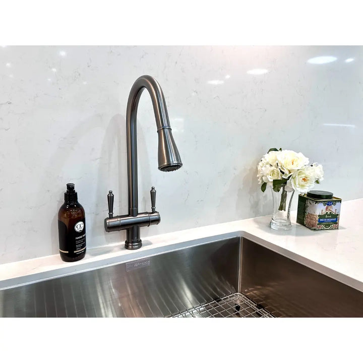 Xquisite Alfresco 316SS Twin Handle Sink Mixer with Pull Out Spray XpressFit by Suprema