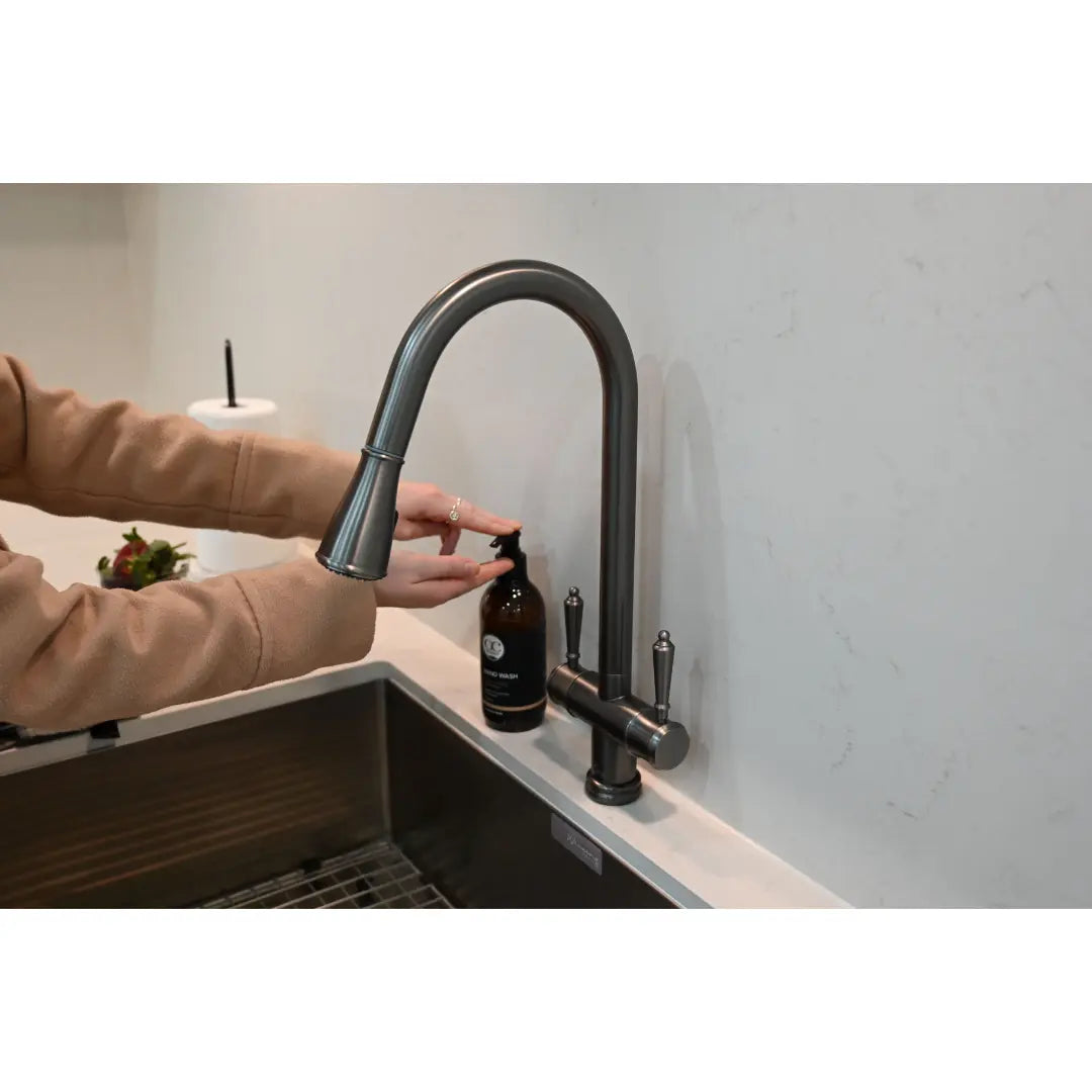 Xquisite Alfresco 316SS Twin Handle Sink Mixer with Pull Out Spray XpressFit by Suprema