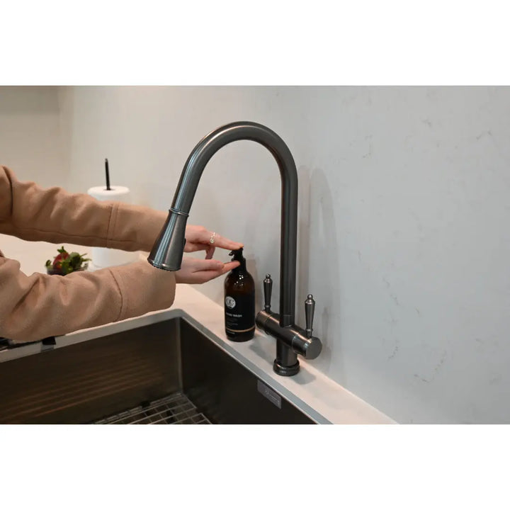 Xquisite Alfresco 316SS Twin Handle Sink Mixer with Pull Out Spray XpressFit by Suprema