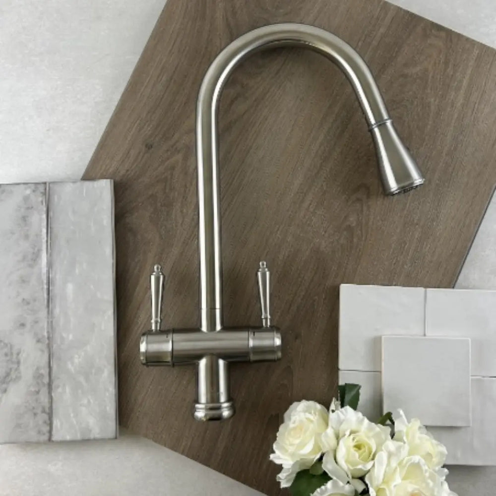 Xquisite Alfresco 316SS Twin Handle Sink Mixer with Pull Out Spray XpressFit by Suprema
