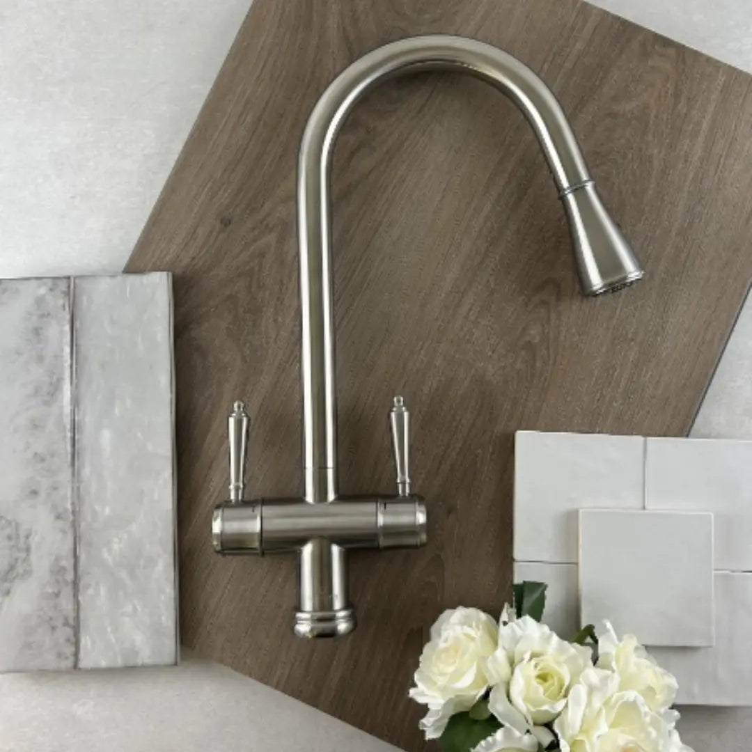 Xquisite Alfresco 316SS Twin Handle Sink Mixer with Pull Out Spray XpressFit by Suprema