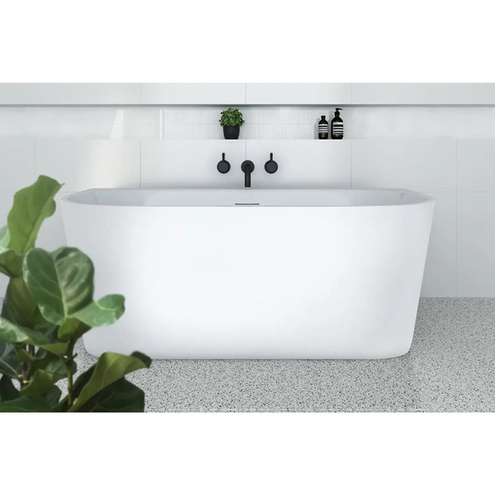 Alegra 1400 Back-To-Wall Freestanding Bath with Integrated Overflow Decina
