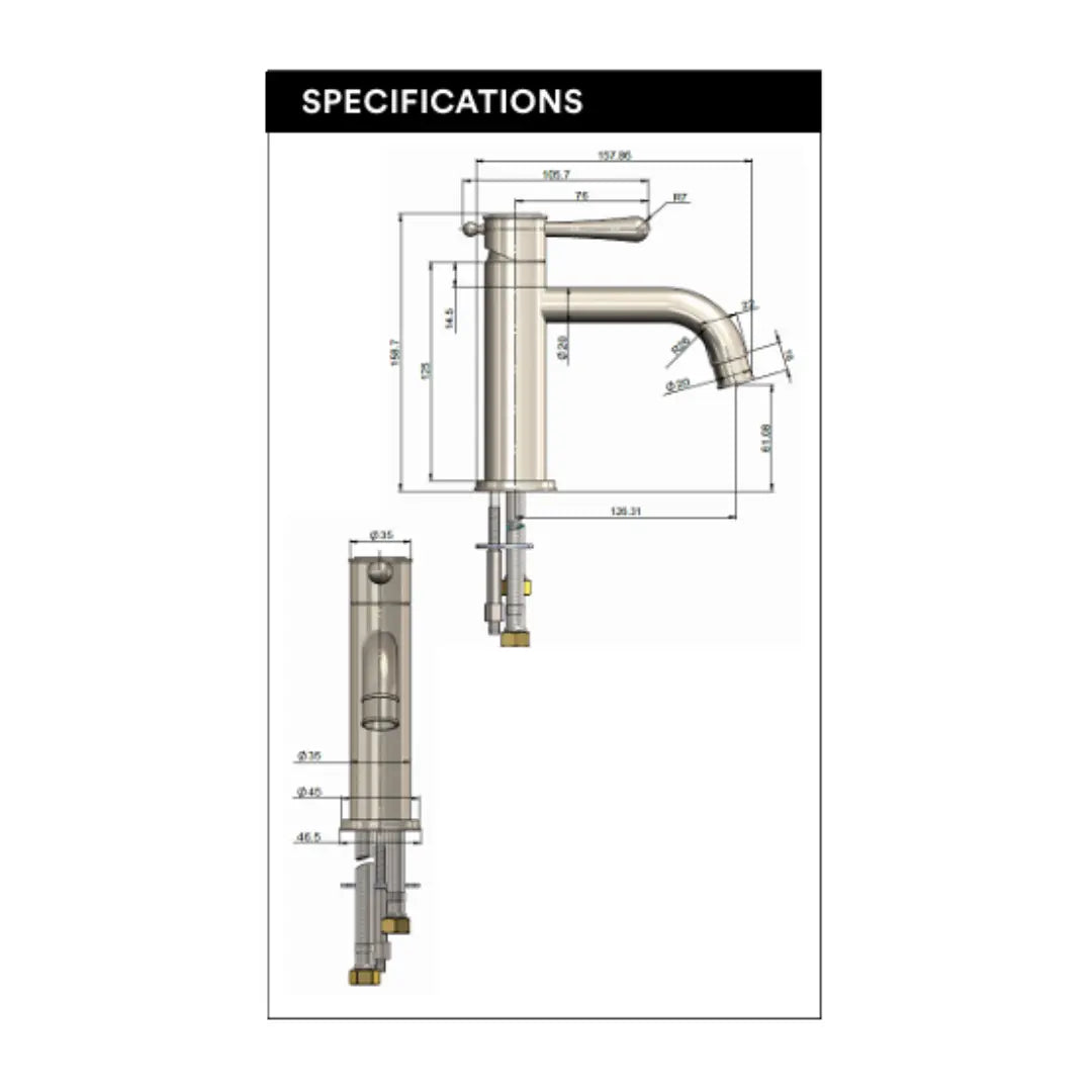 Harrington Short Basin Mixer Meir