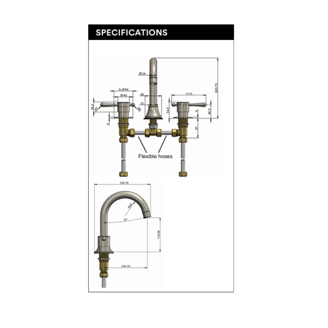 Harrington 3-hole Basin Set Meir