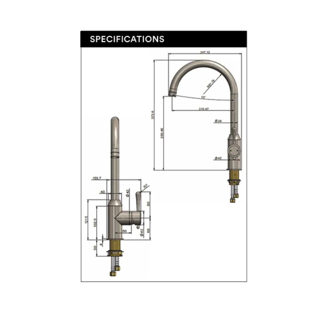 Harrington Kitchen Mixer with Swivel Spout Meir