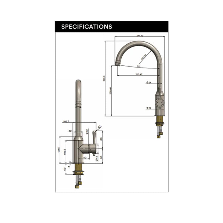 Harrington Kitchen Mixer with Swivel Spout Meir