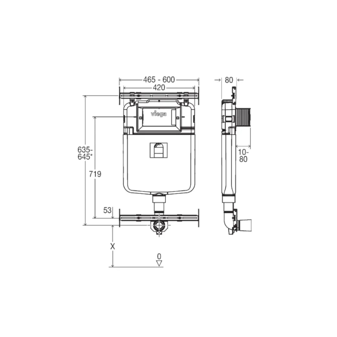 Viega Prevista Pure In-Wall Cistern for Wall Faced Pans Fienza