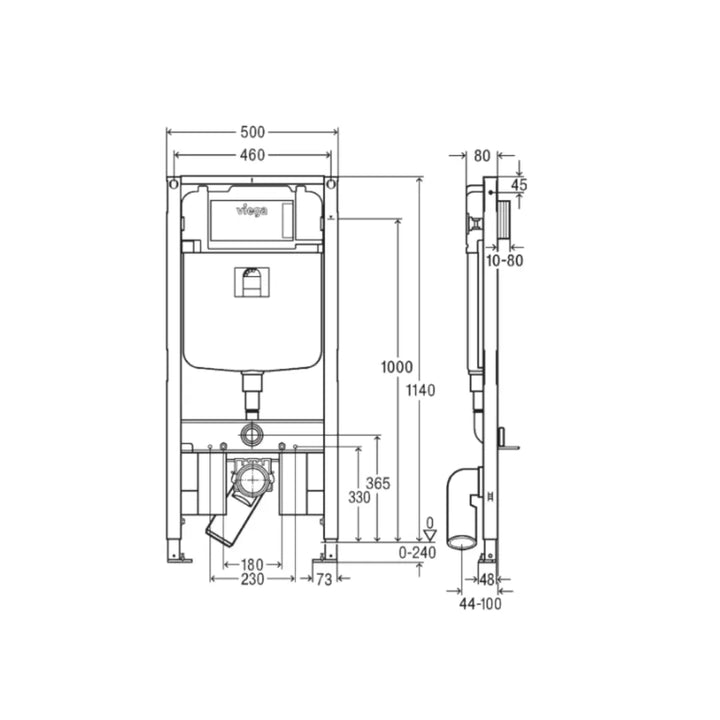 Viega Prevista Dry In-Wall Cistern and Frame for Wall Hung Pans Fienza