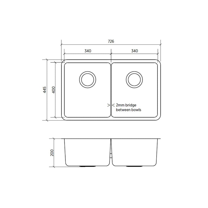 Kubic 726 Blade stainless steel sink Seima