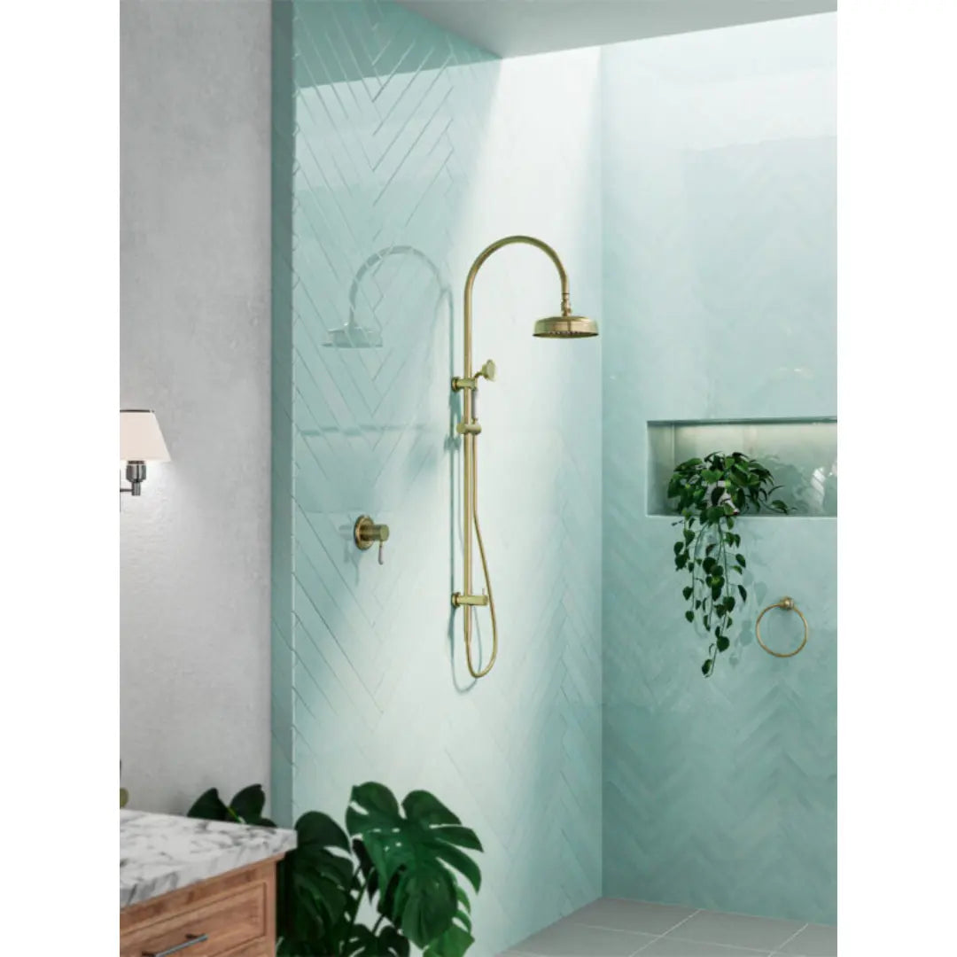 York Twin Shower with Metal or Porcelain Hand Shower Nero tapware